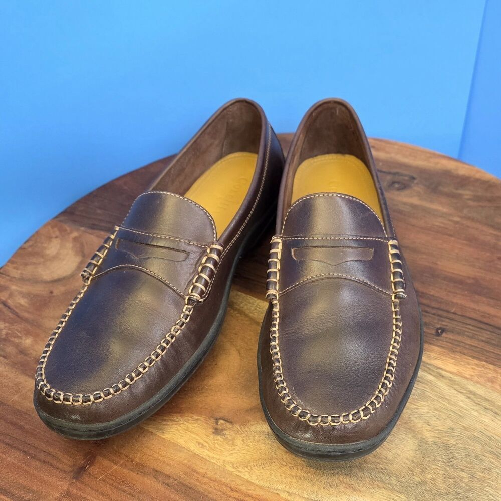 Cole Haan French Cup Penny Loafer Men's 9M Brown Leather Driving Moc C07638